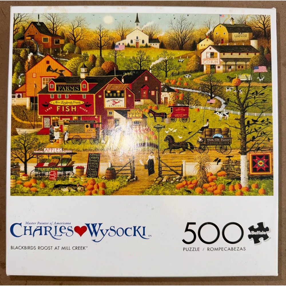 Charles Wysocki Blackbirds Roost at Mill Creek 500 Piece Jigsaw Puzzle Buffalo